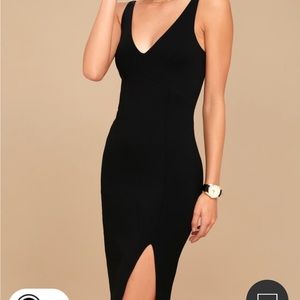 Lulus Black Midi Bodycon